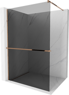 Mexen Kioto+ sprchová stena s poličkou Walk-in 110 x 200 cm, grafit, ružové zlato - 800-110-121-60-40