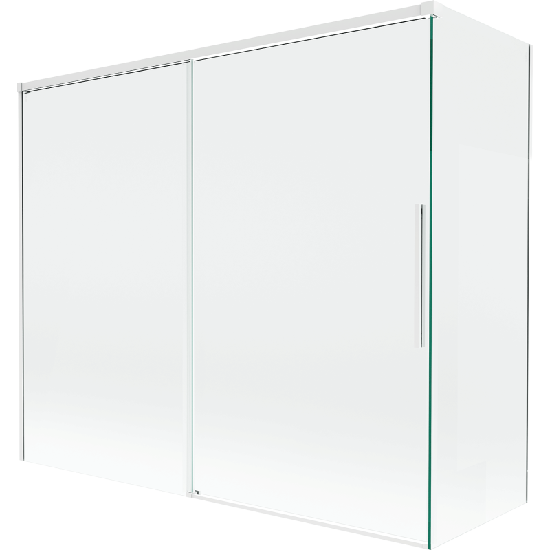 Mexen Rox vaňa paraván 2-krídlový zasúvací 180 + 80 x 150 cm, transparentný, biely - 8C9-180-080-20-00