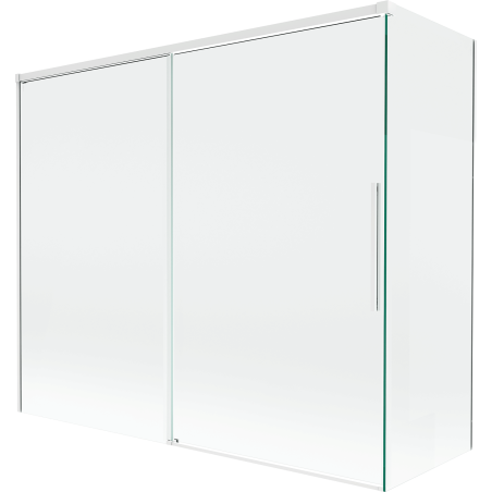 Mexen Rox paraván na vaňu 2-krídlový posuvný 180 + 90 x 150 cm, transparentný, biely - 8C9-180-090-20-00