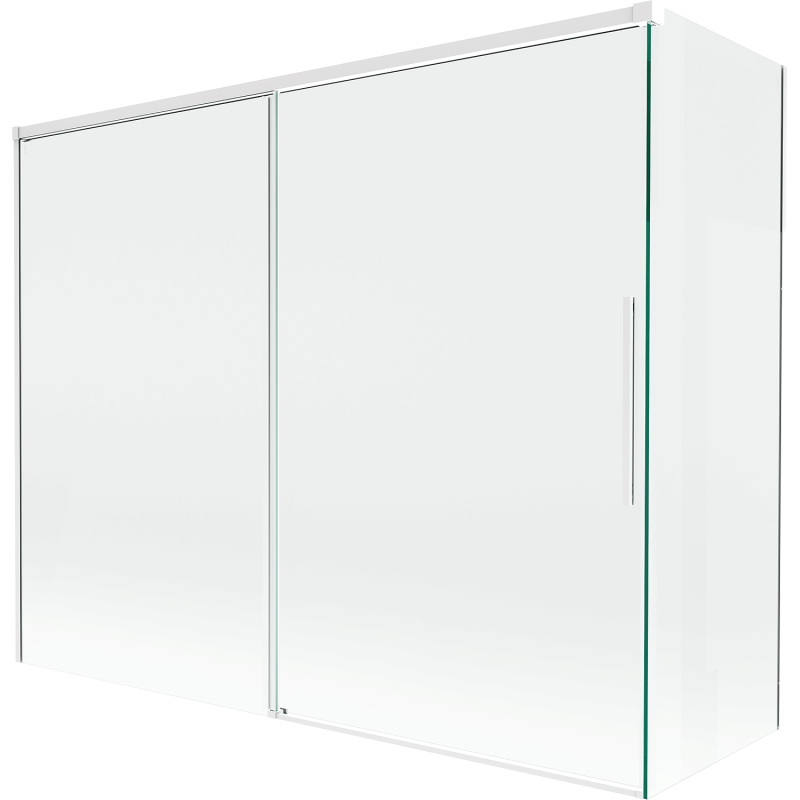Mexen Rox sprchový paraván 2-krídlový zasúvací 190 + 90 x 150 cm, transparentný, biely - 8C9-190-090-20-00