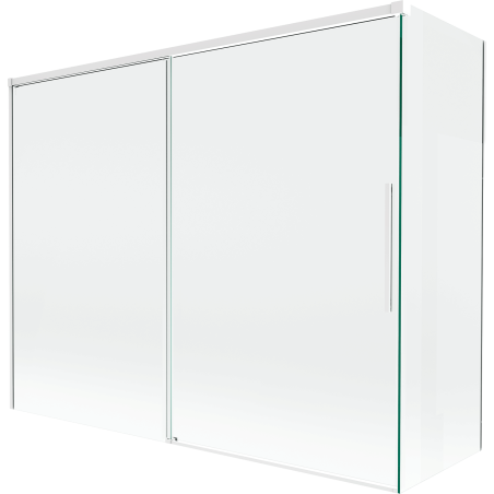 Mexen Rox sprchový paraván 2-krídlový zasúvací 190 + 90 x 150 cm, transparentný, biely - 8C9-190-090-20-00