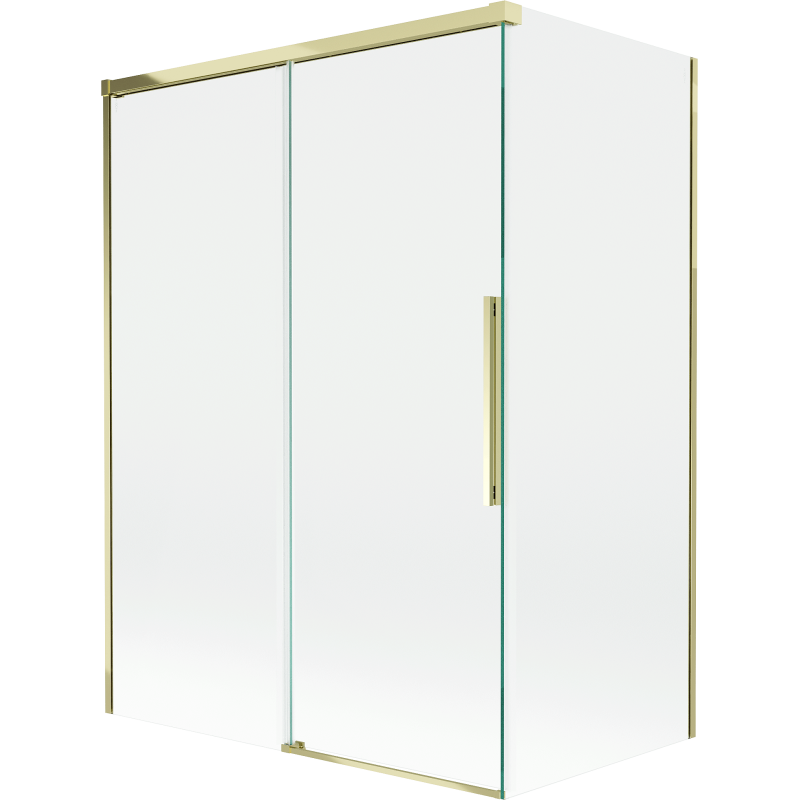 Mexen Rox sprchový záves 2-krídlový zasúvací 120 + 70 x 150 cm, transparentný, zlatý - 8C9-120-070-50-00
