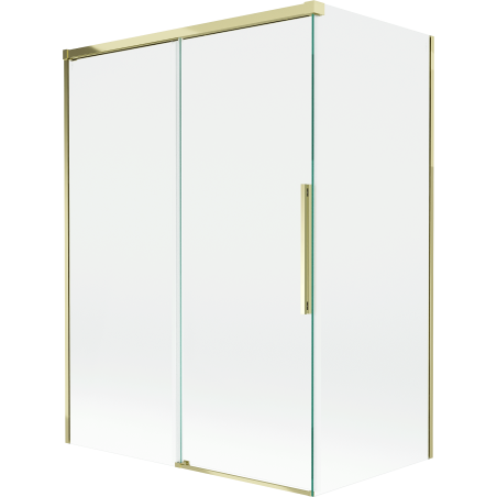 Mexen Rox sprchový záves 2-krídlový zasúvací 120 + 70 x 150 cm, transparentný, zlatý - 8C9-120-070-50-00