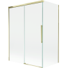 Mexen Rox sprchový záves 2-krídlový zasúvací 120 + 70 x 150 cm, transparentný, zlatý - 8C9-120-070-50-00