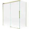 Mexen Rox dvojkrídlový posuvný vaňový paraván 140 + 70 x 150 cm, priehľadný, zlatý - 8C9-140-070-50-00