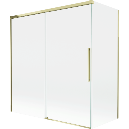 Mexen Rox dvojkrídlový zasúvací vanový paraván 150 + 70 x 150 cm, priehľadný, zlatý - 8C9-150-070-50-00