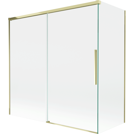 Mexen Rox sprchový záves 2-krídlový posuvný 160 + 70 x 150 cm, transparentný, zlatý - 8C9-160-070-50-00