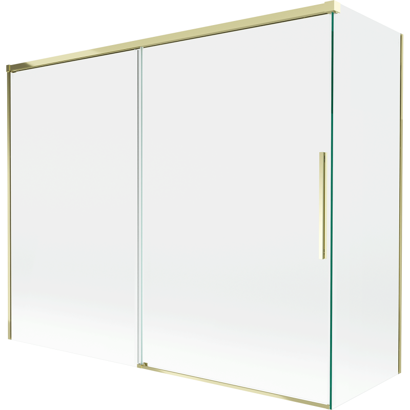 Mexen Rox vaňa - 2-krídlový posuvný 190 + 80 x 150 cm, priehľadný, zlatý - 8C9-190-080-50-00