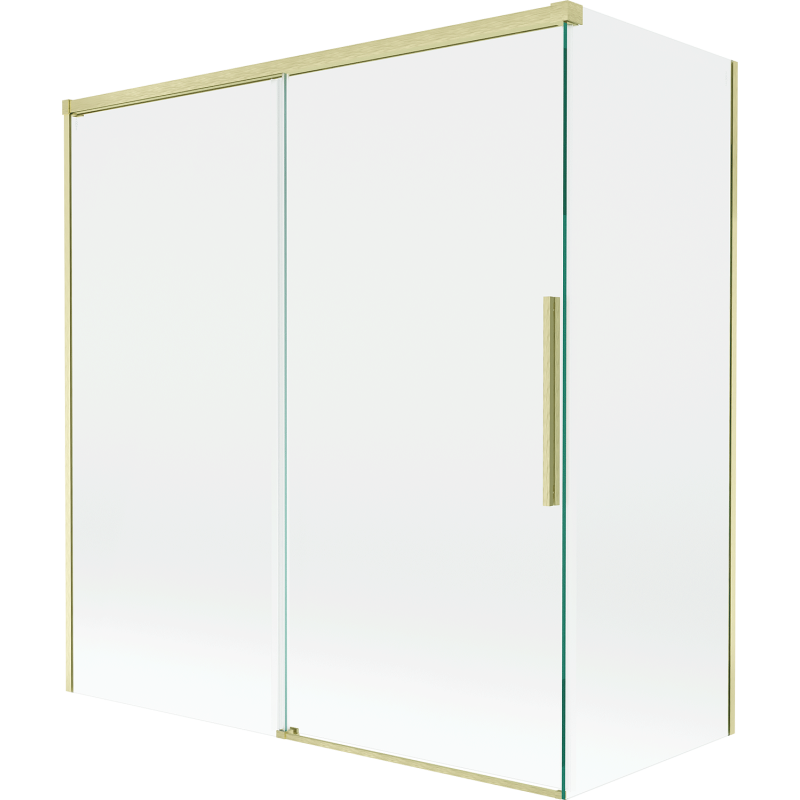 Mexen Rox dvojkrídlová posuvná dvojdielna sprchová zástena 150 + 70 x 150 cm, transparentná, zlatá brúsená - 8C9-150-070-55-00