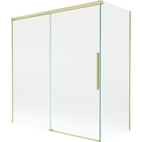 Mexen Rox dvojkrídlová posuvná dvojdielna sprchová zástena 150 + 70 x 150 cm, transparentná, zlatá brúsená - 8C9-150-070-55-00