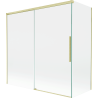 Mexen Rox vaňová zástena 2-krídlová posuvná 160 + 70 x 150 cm, transparentná, zlatá kartáčovaná - 8C9-160-070-55-00