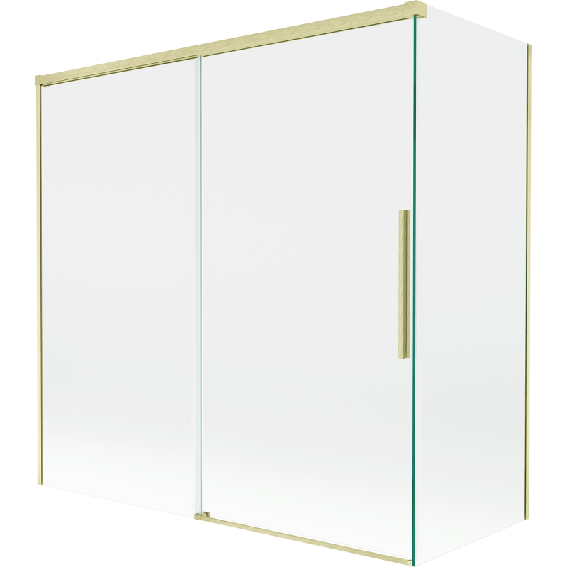Mexen Rox sprchová zástena 2-krídlová posuvná 160 + 75 x 150 cm, transparentná, zlatá kartáčovaná - 8C9-160-075-55-00