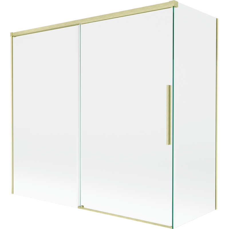 Mexen Rox vanová zástena 2-krídlová posuvná 170 + 75 x 150 cm, transparentná, zlatá kartáčovaná - 8C9-170-075-55-00