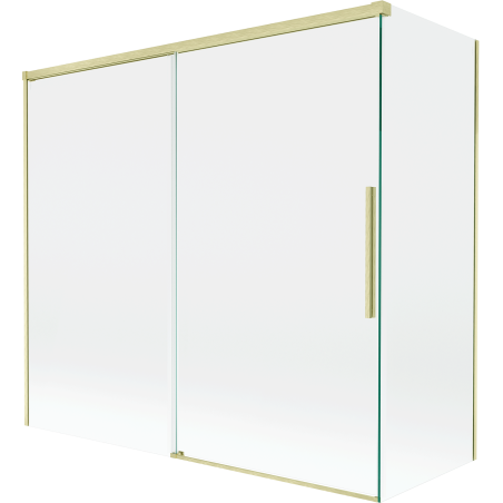 Mexen Rox vanová zástena 2-krídlová posuvná 170 + 75 x 150 cm, transparentná, zlatá kartáčovaná - 8C9-170-075-55-00