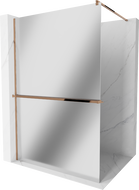 Mexen Kioto+ sprchová stena s poličkou a lištou 110 x 200 cm, zrkadlo 8 mm, zlatoružová - 800-110-121-60-50