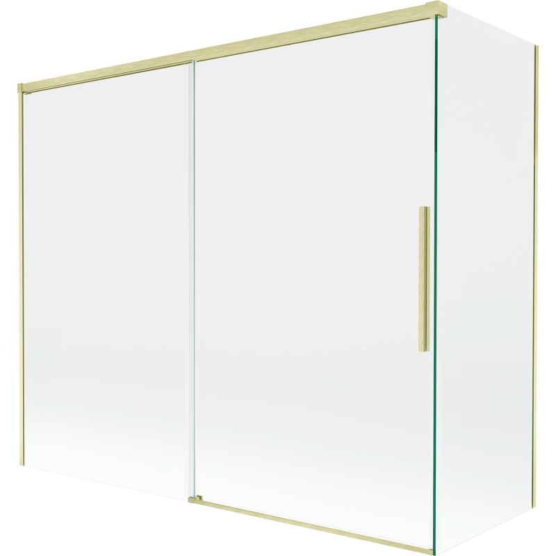 Mexen Rox vaňová zástenka dvojkrídlová posuvná 180 + 80 x 150 cm, transparentná, zlatá brúsená - 8C9-180-080-55-00