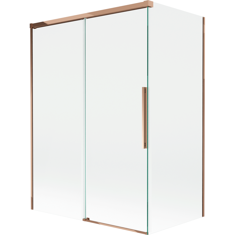 Mexen Rox zástenna na vaňu 2-krídlová posuvná 120 + 70 x 150 cm, transparentná, ružové zlato - 8C9-120-070-60-00