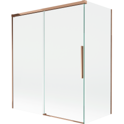 Mexen Rox paraván, 2-krídlový posuvný 140 + 70 x 150 cm, transparentný, ružové zlato - 8C9-140-070-60-00