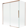 Mexen Rox dvojkrídlový posuvný vaňový záves 140 + 70 x 150 cm, transparentný, ružové zlato - 8C9-140-070-60-00