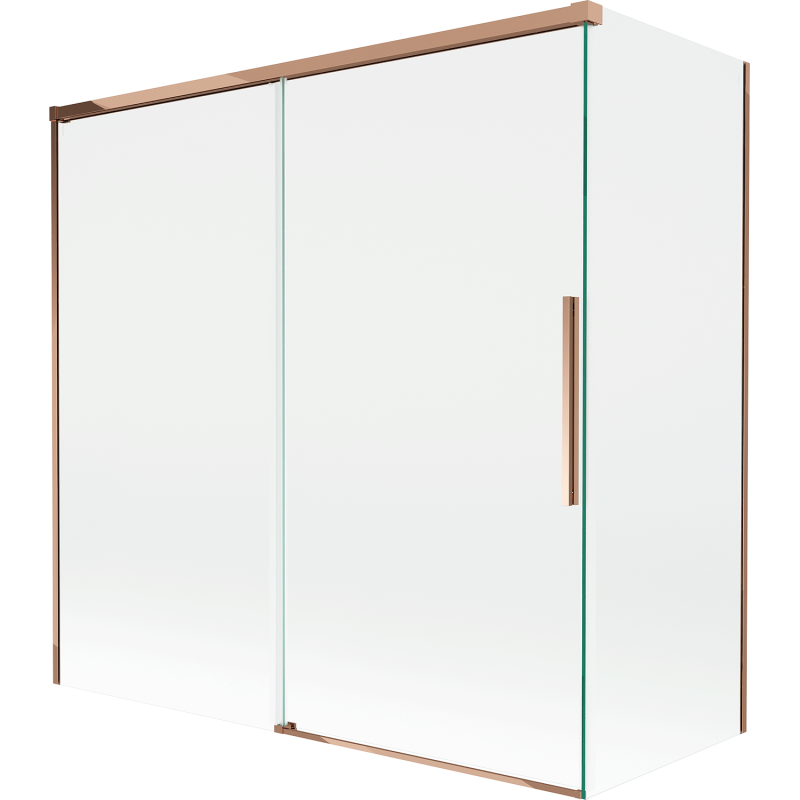Mexen Rox sprchová zástena dvojkrídlová posuvná 160 + 70 x 150 cm, transparentná, ružové zlato - 8C9-160-070-60-00