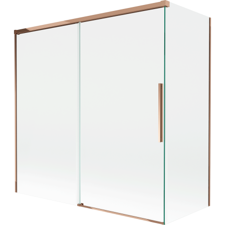 Mexen Rox sprchová zástena dvojkrídlová posuvná 160 + 70 x 150 cm, transparentná, ružové zlato - 8C9-160-070-60-00