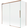 Mexen Rox dvojkrídlový zasúvací vaňový paraván 160 + 70 x 150 cm, transparentný, ružové zlato - 8C9-160-070-60-00