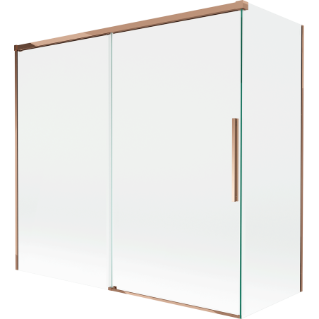 Mexen Rox vaňa paraván 2-krídlový posuvný 170 + 70 x 150 cm, transparentný, ružové zlato - 8C9-170-070-60-00