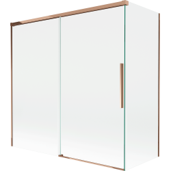 Mexen Rox sprchová zástena vaňová 2-krídlová posuvná 160 + 75 x 150 cm, transparentná, ružové zlato - 8C9-160-075-60-00