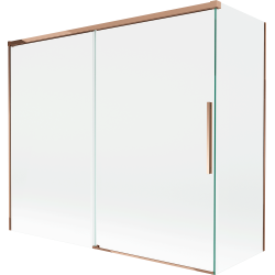 Mexen Rox sprchový panel 2-krídlový zasúvací 180 + 80 x 150 cm, transparentný, ružové zlato - 8C9-180-080-60-00