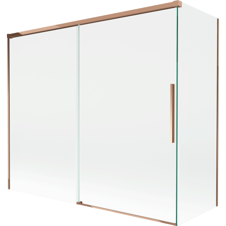 Mexen Rox sprchový panel 2-krídlový zasúvací 180 + 80 x 150 cm, transparentný, ružové zlato - 8C9-180-080-60-00