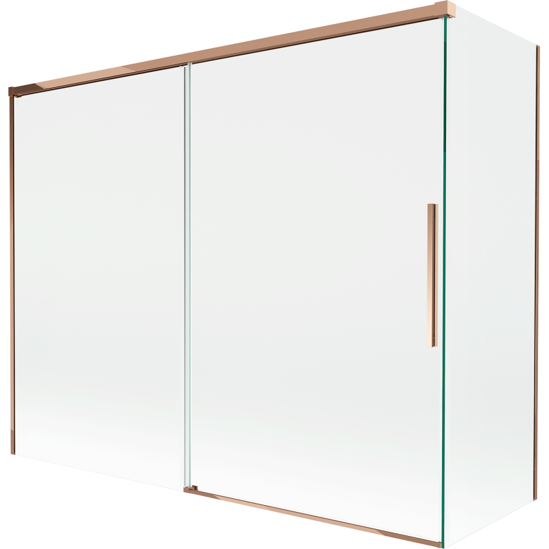 Mexen Rox posuvný sprchovací panel 2-dverový 190 + 80 x 150 cm, transparentný, ružové zlato - 8C9-190-080-60-00