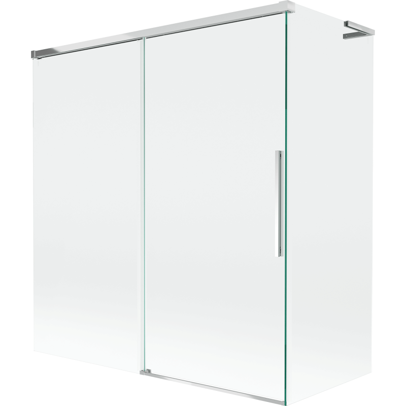 Mexen Rox L vaňová zástenka 2-krídlová rozťahovacia 150 + 70 x 150 cm, transparentná, chróm - 8C9L-150-070-01-00