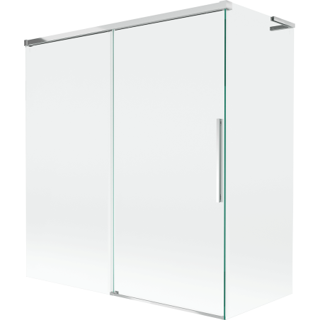 Mexen Rox L vaňová zástenka 2-krídlová rozťahovacia 150 + 70 x 150 cm, transparentná, chróm - 8C9L-150-070-01-00