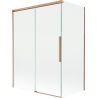 Mexen Rox paraván na vaňu, dvojkrídlový posuvný, 120 + 70 x 150 cm, transparentný, brúsená meď - 8C9-120-070-65-00
