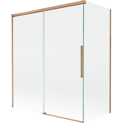Mexen Rox sprchová zástena 2-krídlová posuvná 140 + 70 x 150 cm, transparentná, brúsená meď - 8C9-140-070-65-00