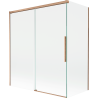 Mexen Rox sprchovací panel 2-krídlový posuvný 140 + 70 x 150 cm, transparentný, brúsená meď - 8C9-140-070-65-00