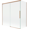 Mexen Rox sprchový záves dvojkrídlový posuvný 150 + 70 x 150 cm, transparentný, brúsená meď - 8C9-150-070-65-00