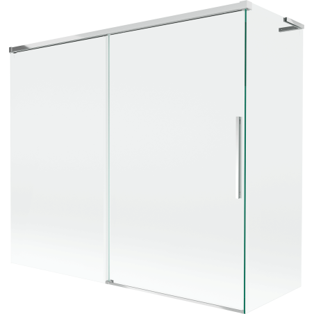 Mexen Rox L vaňová zástena 2-krídlová posuvná 180 + 80 x 150 cm, transparentná, chróm - 8C9L-180-080-01-00