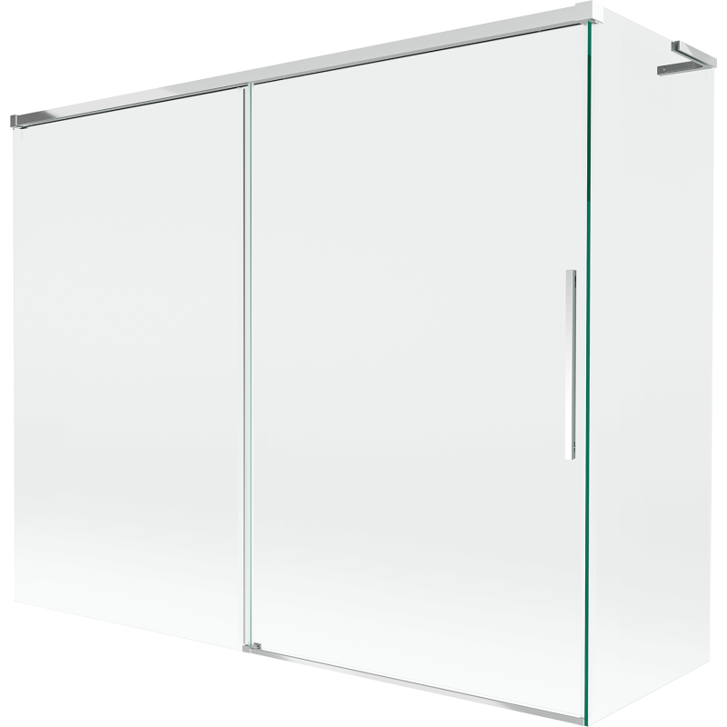 Mexen Rox L vaňový paraván, 2-krídlový posuvný 190 + 80 x 150 cm, transparentný, chróm - 8C9L-190-080-01-00