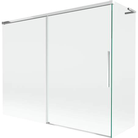 Mexen Rox L vaňový paraván, 2-krídlový posuvný 190 + 80 x 150 cm, transparentný, chróm - 8C9L-190-080-01-00