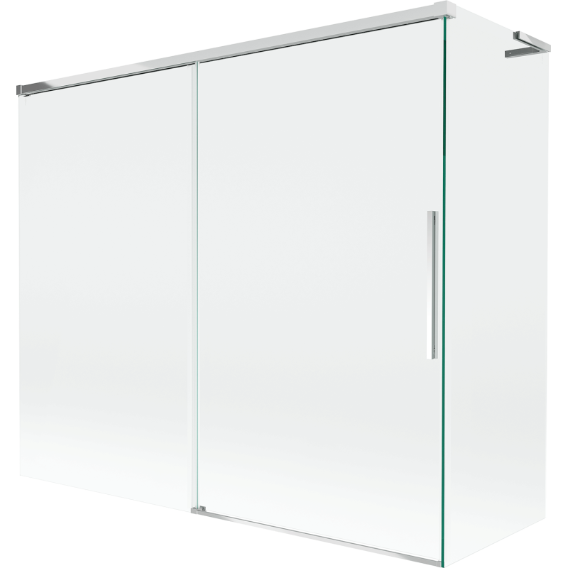 Mexen Rox L vaničkový paraván s 2-panelovým posuvným systémom 180 + 90 x 150 cm, transparentný, chróm - 8C9L-180-090-01-00