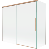 Mexen Rox paraván na vaňu 2-krídlový posuvný 170 + 75 x 150 cm, transparentný, brúsená meď - 8C9-170-075-65-00