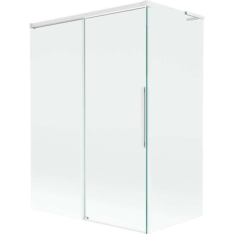 Mexen Rox L vaňový paraván, 2-krídlový, posuvný, 120 + 70 x 150 cm, priehľadný, biely - 8C9L-120-070-20-00