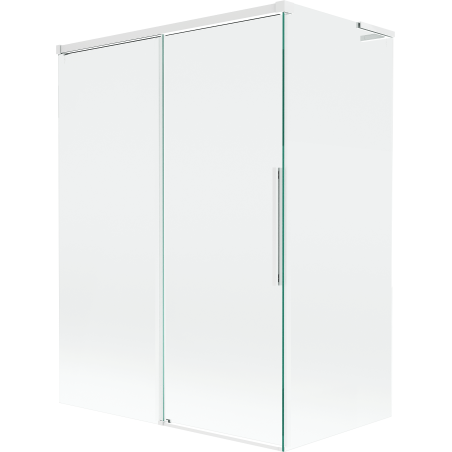 Mexen Rox L vaňový paraván, 2-krídlový, posuvný, 120 + 70 x 150 cm, priehľadný, biely - 8C9L-120-070-20-00