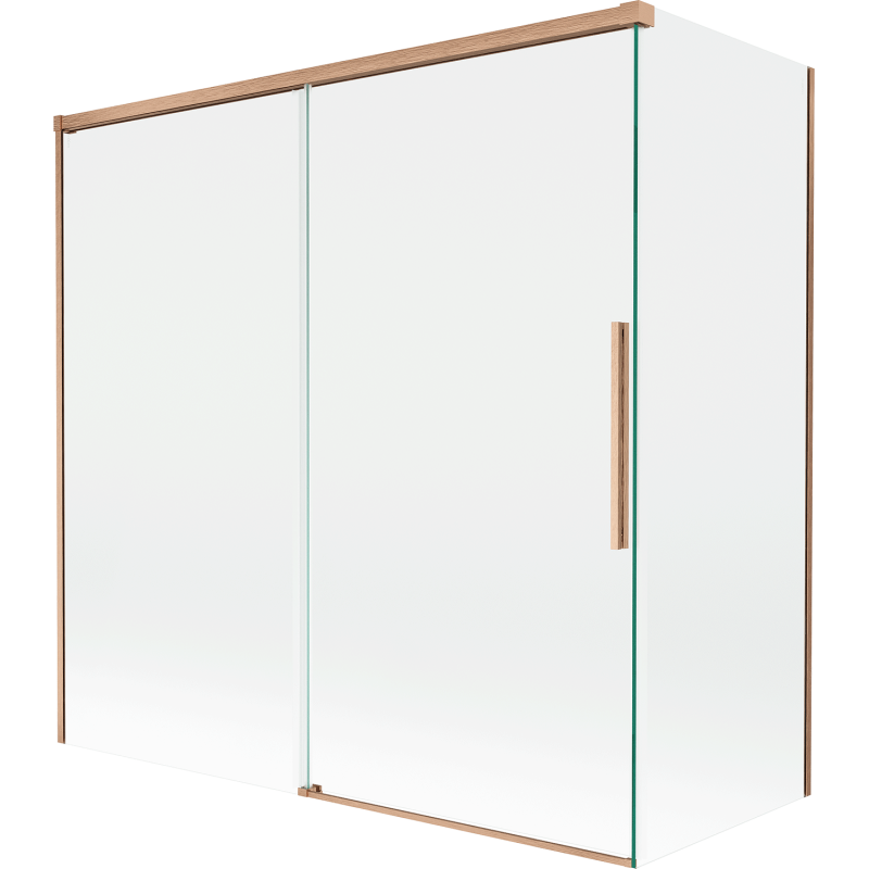 Mexen Rox vaňová zástena 2-krídlová posuvná 160 + 80 x 150 cm, priehľadná, brúsená meď - 8C9-160-080-65-00