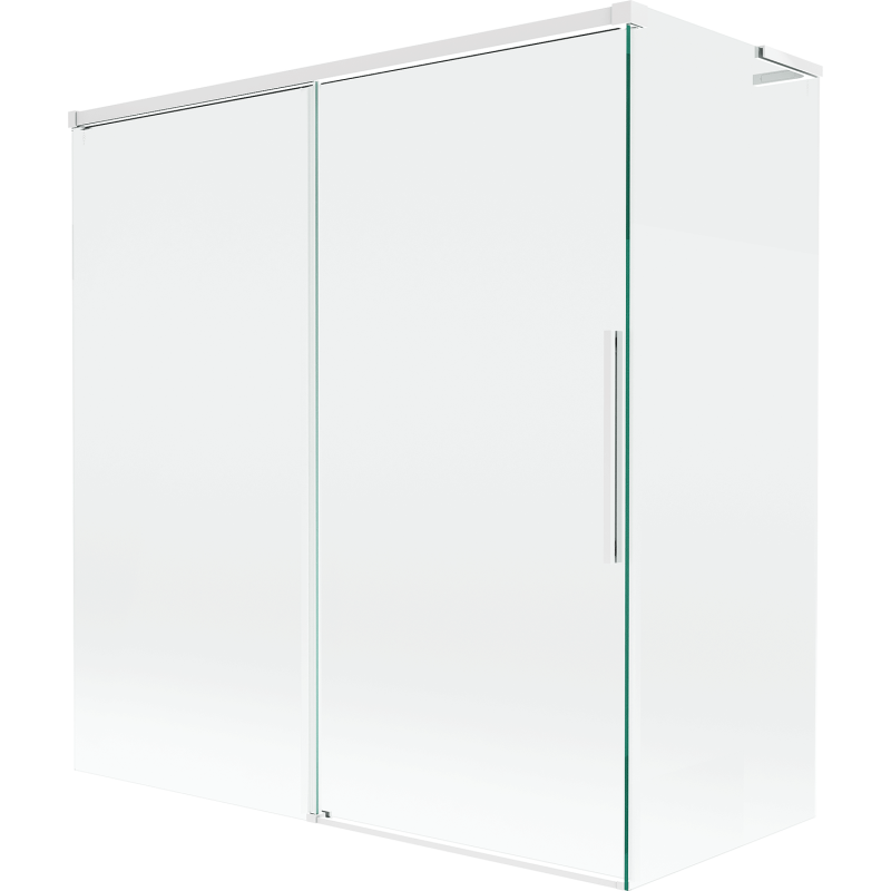 Mexen Rox L vaňová zástenka 2-krídlová posuvná 150 + 70 x 150 cm, transparentná, biela - 8C9L-150-070-20-00