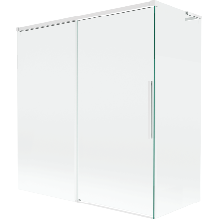 Mexen Rox L vaňová zástenka 2-krídlová posuvná 150 + 70 x 150 cm, transparentná, biela - 8C9L-150-070-20-00