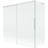 Mexen Rox L sprchový záves na vaňu 2-krídlový zasúvací 160 + 75 x 150 cm, transparentný, biely - 8C9L-160-075-20-00