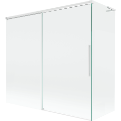 Mexen Rox L vaneľová zástená 2-krídlová posuvná 170 + 75 x 150 cm, transparentná, biela - 8C9L-170-075-20-00