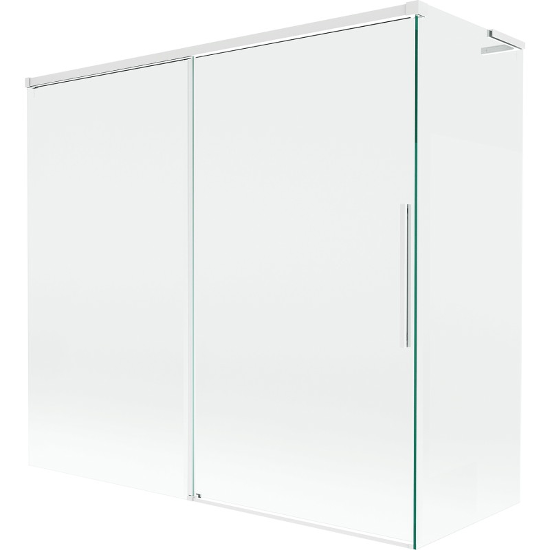 Mexen Rox L vaneľová zástená 2-krídlová posuvná 170 + 75 x 150 cm, transparentná, biela - 8C9L-170-075-20-00